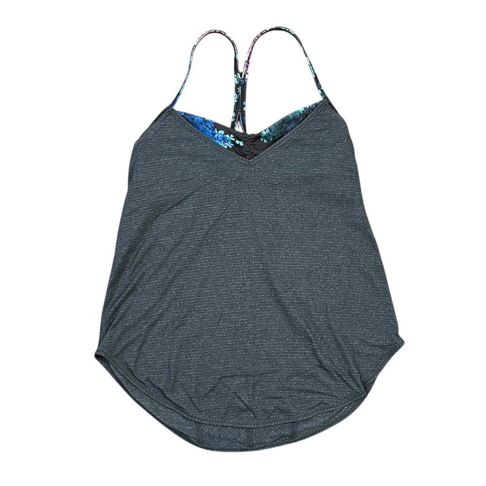 Lululemon Roll Out Tank 6 Workout Top Petal Pop Floral‎ Gray Yoga